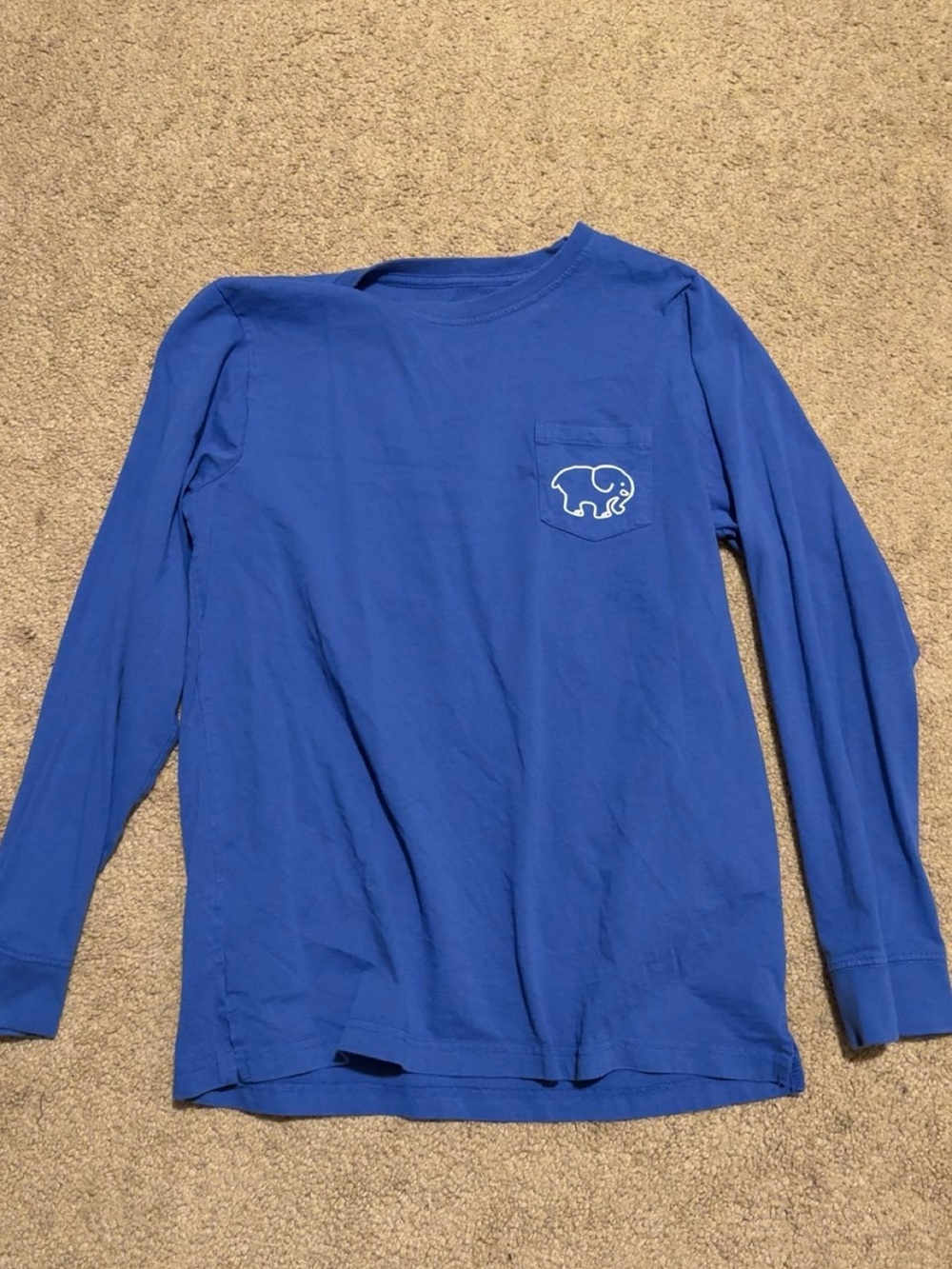 ivory ella Royal Blue Long-Sleeve Pocket Tee with Elephant